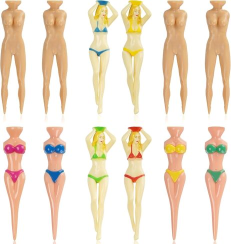 مضحك جولف تيز-12PCS بيكيني ممارسة الغولف الجدة تيز سيدة بنات جولف تيز للرجال النساء جولف التدريب هدايا عيد ميلاد in Kuwait