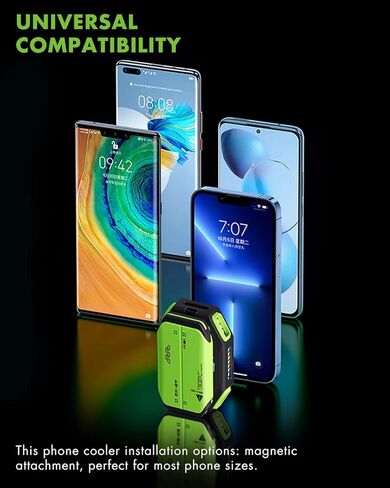 ACEDAYS Magnetic Phone Cooler with Rechargeable Battery,Phone Cooling Fan with RGB LED Semiconductor Cooling, Phone Radiator with Temperature Display for Mobile Gaming,Tiktok Live Streaming（Orange） in Saudi Arabia