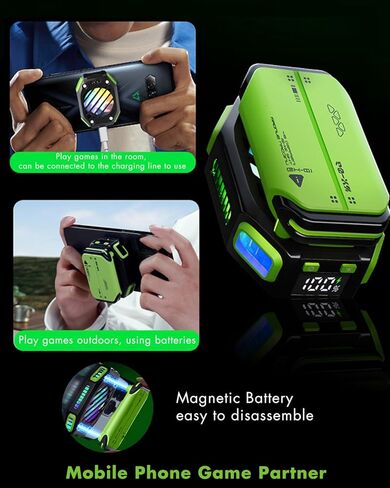 ACEDAYS Magnetic Phone Cooler with Rechargeable Battery,Phone Cooling Fan with RGB LED Semiconductor Cooling, Phone Radiator with Temperature Display for Mobile Gaming,Tiktok Live Streaming（Orange） in Saudi Arabia