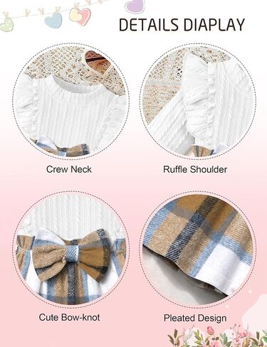 Baby Girl Clothes Infant Dress Plaid Ruffle Long Sleeve Dresses + Headband Cute Fall Winter Baby Dress in Saudi Arabia