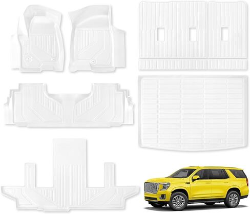 Floor Mats for Chevrolet/Chevy Suburban/GMC Yukon XL 7 Seater 2021-2024 All Weather Suburban/Yukon XL Floor Mats for Chevrolet/Chevy Suburban/GMC Yukon XL Accessories 2024-2021 in Kuwait