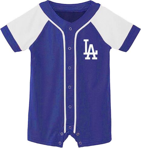 Outerstuff MLB Unisex-Baby Newborn & Infants 0-24 Months Little Slugger Onesie Bodysuit Romper (6/9 Months, Atlanta Braves) in Saudi Arabia