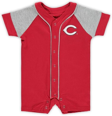 Outerstuff MLB Unisex-Baby Newborn & Infants 0-24 Months Little Slugger Onesie Bodysuit Romper (6/9 Months, Atlanta Braves) in Saudi Arabia