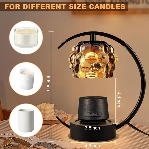 Candle Warmer Lamp Electric Candle Lamp Warmer with Timer and Dimmer Wax Melt Warmer with 2 Bulbs for Jar Candles for Home Bedroom Decor (Gold) in Saudi Arabia