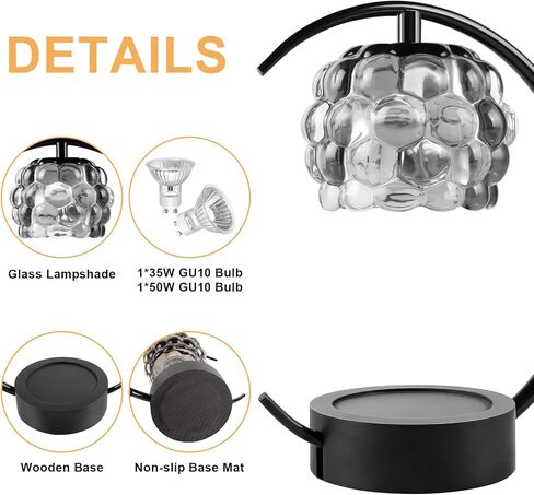 Candle Warmer Lamp Electric Candle Lamp Warmer with Timer and Dimmer Wax Melt Warmer with 2 Bulbs for Jar Candles for Home Bedroom Decor (Gold) in Saudi Arabia