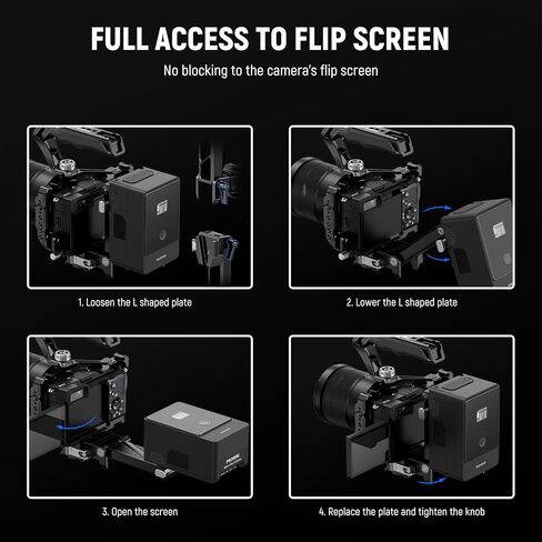 NEEWER لوحة بطارية قابلة للطي على شكل حرف V مع لوحة أساسية للكاميرا من نوع Arca لـ RS4 RS3 Gimbal وحامل ثلاثي القوائم، جهاز فيديو كاميرا DSLR خفيف الوزن متوافق مع بطارية وقفص SmallRig V Lock، PS015 in Saudi Arabia