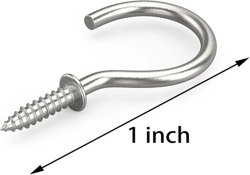 الفأس المنجل الفضة 100 قطعة 1/2 خطاف معدني للأكواب خطاف لولبي صغير المسمار في السقف المسمار هوك للتعليق in Kuwait