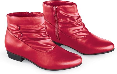 Collections Etc Extra-Wide Width Short Scrunched Button Detail Boots in Saudi Arabia