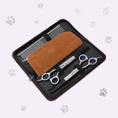 We Love Doodles Dog Grooming Scissors Kit - Dog Grooming Shears - Curved Dog Grooming Scissors - Thinning Scissors For Dogs - Best Grooming Scissors For Goldendoodles in Saudi Arabia