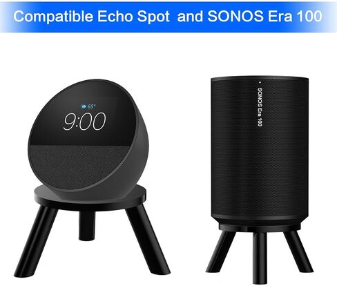 حامل طاولة مكبر الصوت لـ Echo Spot (إصدار 2024) وSonos Era 100، حامل ثلاثي الأرجل من الأكريليك للحصول على صوت أفضل (شفاف) in Kuwait