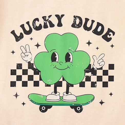 تي شيرت Lucky Dude للأطفال الصغار الأولاد والبنات قميص عيد القديس باتريك ملابس شامروك بأكمام قصيرة تي شيرت أيرلندي in Kuwait