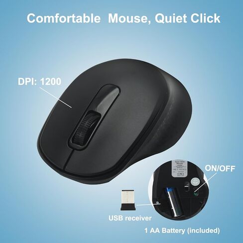 Wireless Keyboard and Mouse Combo, Quiet and Soft 2.4G Full-Size Computer Keyboard and Ergonomic Wireless Mouse for Windows, Mac Desktop/Laptop/PC/PS, Pink in Saudi Arabia