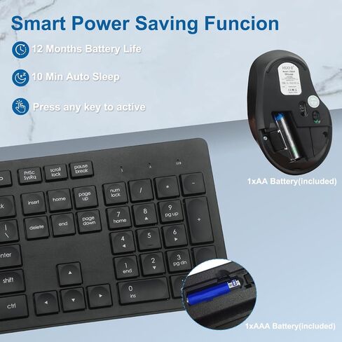 Wireless Keyboard and Mouse Combo, Quiet and Soft 2.4G Full-Size Computer Keyboard and Ergonomic Wireless Mouse for Windows, Mac Desktop/Laptop/PC/PS, Pink in Saudi Arabia
