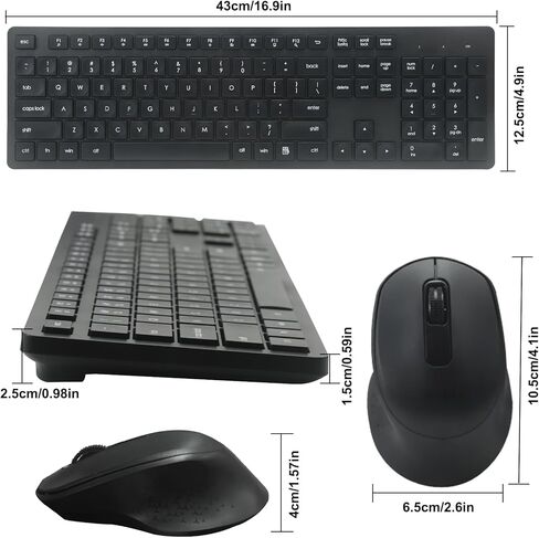 Wireless Keyboard and Mouse Combo, Quiet and Soft 2.4G Full-Size Computer Keyboard and Ergonomic Wireless Mouse for Windows, Mac Desktop/Laptop/PC/PS, Pink in Saudi Arabia