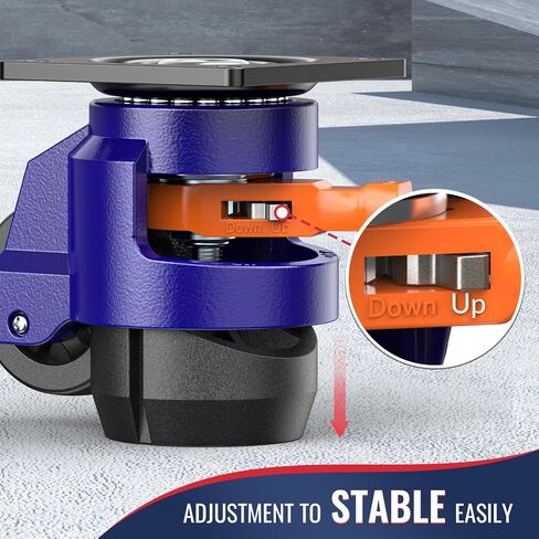 Leveling Casters with Ratchet Handle Design Total Capacity 440Lbs Heavy Duty Casters Set of 4 Industrial Casters with Adjustable Leveling Pads in Saudi Arabia