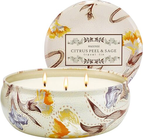 M&SENSE Soothing Eucalyptus Scented Candles, Large 3 Wick Soy Tin Candle, Over 40 Hour Burning Time, 100% Natural Vegan Wax, Relaxing Aromatherapy Aesthetic Candle Gift for Women Men in Kuwait