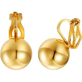 Pearl Clip on Earrings for Women Pearl Ball Clip Earrings Stud Freshwater Pearls Clip Earrings Jewelry