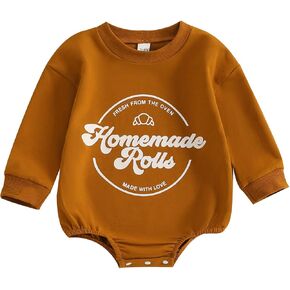 MoZiKQin Baby Halloween Thanksgiving Outfit Girl Boy Sweatshirt Romper Pullover Sweater Jumpsuit Cute Fall Winter Clothes