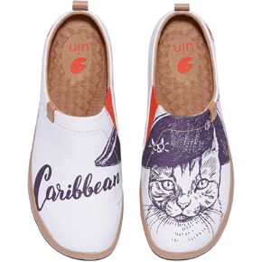 UIN Women's Fashion Floral Art Sneaker Painted Canvas Slip-On Ladies Travel Shoes