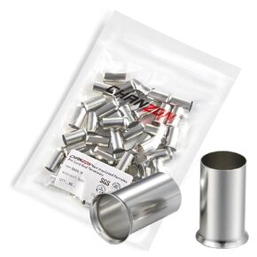 Chanzon 300pcs Non Insulated Wire Ferrules Kit for 2/0-16AWG Cable Pure Copper Electrical Crimp Connector Terminal Tin Coating Tube Assorted