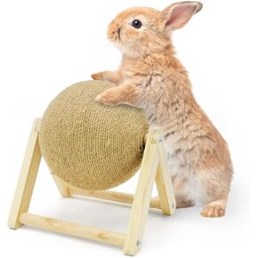 Fhiny Rabbit Scratch Toy, Natural Sisal Interactive Bunny Claw Scratcher for Indoor Kittens, Cute Carrot Rabbit Nail Scratching Post for Kitten Bunny Guinea Pig Ferret Chinchilla