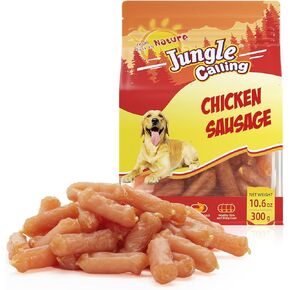 Jungle Calling Dog Treats Chicken Rings, Chewy Snacks for All Dogs Help Hip & Joint Health, Chicken Jerky for Dogs