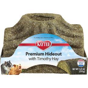 Kaytee Premium Timothy Treat Hideout For Pet Rabbits, Guinea Pigs, and Chinchillas, Large
