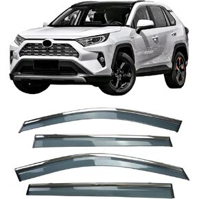 4PS Side Car Window Visor Rain Guards Vent Deflectors Fits for Jeep Cherokee 2014-2023 Rain Shields Window Visor Window Deflectors (Polycarbonate)