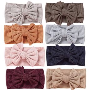 Super Stretchy Soft Baby Girls Headbands with Bows Handmade Hair Accessories Stretchy Hairbands for Newborn Infant Toddler (HU15-15PCS, 1-8Years)