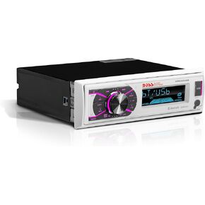 Boss Audio Systems MR632UAB Marine Receiver – Weatherproof, Bluetooth Audio and Hands-Free Calling, USB, MP3, AM/FM, Aux-in, No CD Player, RGB Multi-Color Illumination, Detachable Front Panel, white