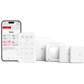 X-Sense Home Security 5-Piece Set, Wireless Smart Home Security System, Supports Mobile App Alerts, Compatible with Alexa, Includes 1 Base Station, 2 Door Sensors, 1 Motion Sensor, 1 Keypad, AS05