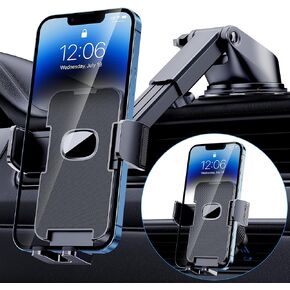 Phone Holder Car Mount for iPhone [Powerful Suction]Phone Mount for Car Dashboard Windshield Air Vent Universal Accessories [Thick Cases Friendly]Automobile Cell Phone Holder Fit for iPhone Smartphone