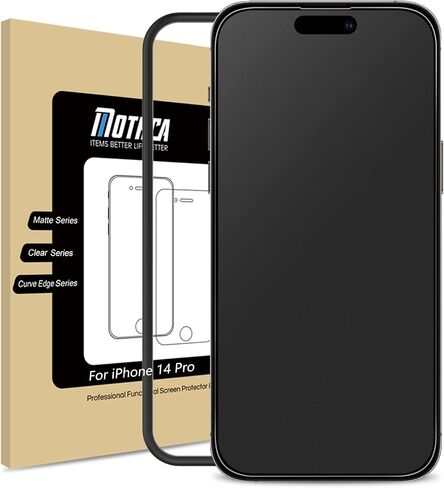 Mothca Matte Glass Screen Protector for iPhone 16 Pro (6.3 inch) Anti-Glare & Anti-Fingerprint Tempered Glass Clear Film, [Easy Installation Frame] Case Friendly, Bubble Free - Smooth as Silk in Kuwait