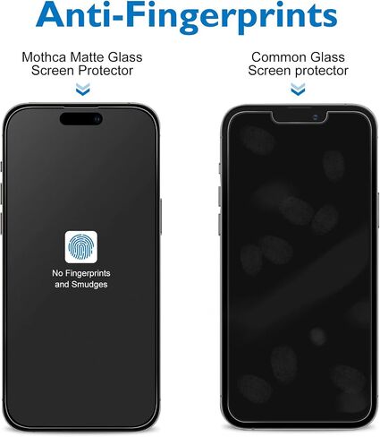 Mothca Matte Glass Screen Protector for iPhone 16 Pro (6.3 inch) Anti-Glare & Anti-Fingerprint Tempered Glass Clear Film, [Easy Installation Frame] Case Friendly, Bubble Free - Smooth as Silk in Kuwait