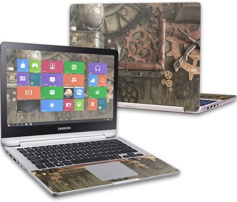 MightySkins Skin Compatible with Samsung Notebook 7 Spin 13.3" (2016) wrap Cover Sticker Skins Red Mystic Flames in Saudi Arabia