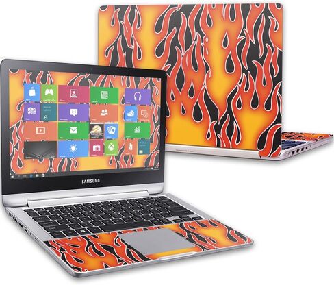 MightySkins Skin Compatible with Samsung Notebook 7 Spin 13.3" (2016) wrap Cover Sticker Skins Red Mystic Flames in Saudi Arabia