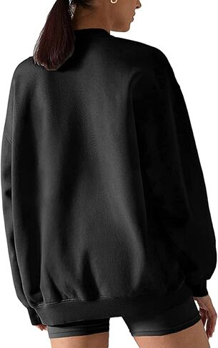 Remidoo Womens Color Block Long Sleeve Oversized Sweatshirt Loose Pullover Top Black Small in Saudi Arabia