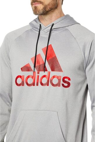adidas Game & Go Big Logo Pullover Hoodie Scarlet/Dark Grey Heather Solid Grey MD in Saudi Arabia