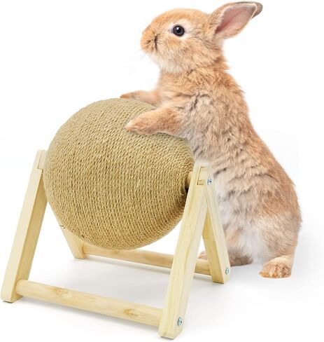 لعبة Fhiny Rabbit Scratch Toy Natural sisal Interactive Bunny Claw Scratch للقطط في الأماكن المغلقة، أرنب لطيف على شكل جزرة للخدش للقطط الصغيرة والأرانب الغينية الخنزير القوارض الشنشيلة in Kuwait