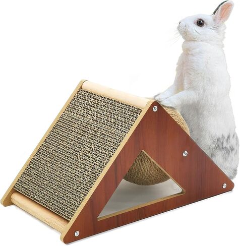 لعبة Fhiny Rabbit Scratch Toy Natural sisal Interactive Bunny Claw Scratch للقطط في الأماكن المغلقة، أرنب لطيف على شكل جزرة للخدش للقطط الصغيرة والأرانب الغينية الخنزير القوارض الشنشيلة in Kuwait
