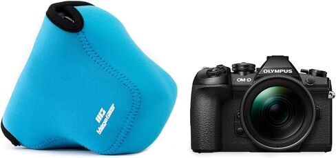 MegaGear Ultra Light Neoprene Camera Case Compatible with Olympus OM-D E-M1 Mark III, E-M1 Mark II (12-40mm), Black (MG1070) in Saudi Arabia