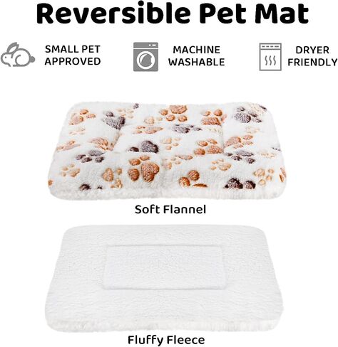 Amakunft 2 Pcs Guinea Pig Bed Mat Washable, Rabbit Winter Bed Pad for Indoor, Warm Small Animal Bed Mattres, Fleece Sleeping Pad for Bunny, Rat, Hedgehog, Squirrel, Chinchilla (Pink Star, Medium) in Kuwait