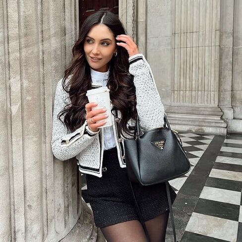 Women's Casual Cardigans Open Front Contrast Trim Short Button Long Sleeved Cropped Sweater Outwear in Kuwait