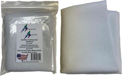 Awesome Aquatic Polishing Felt Filter Pad 50 Micron Bulk 24 " x 36 " Ultimate Aquarium Mechanical Prefilter Filtration Media Fresh or Saltwater Improve Water Quality Clarity Durable and Reusable in Kuwait