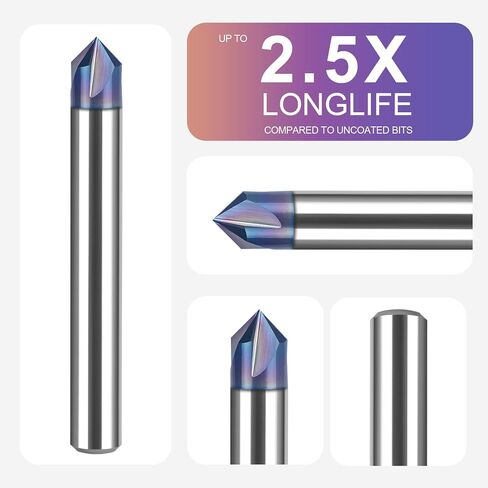 لقمة توجيه أخدود على شكل حرف V مطلية بـ SpeTool TAC 60 درجة، 4 مزامير 1/4 بوصة مطحنة نهاية شطب كربيد عرقوب للنحت والشطب باستخدام الحاسب الآلي in Saudi Arabia