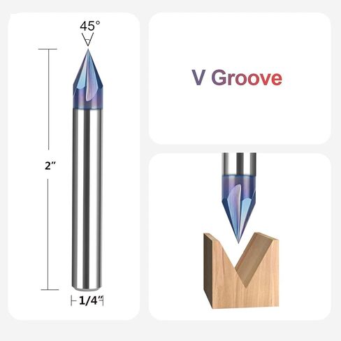 لقمة توجيه أخدود على شكل حرف V مطلية بـ SpeTool TAC 60 درجة، 4 مزامير 1/4 بوصة مطحنة نهاية شطب كربيد عرقوب للنحت والشطب باستخدام الحاسب الآلي in Saudi Arabia
