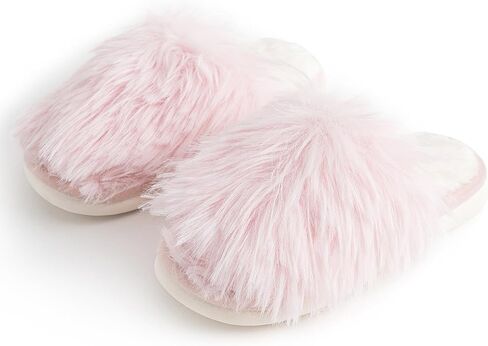 ForBaysy Faux Fur Slippers Memory Foam Slippers Ladies Fluffy Winter House Shoes Indoor Fuzzy Fluffy Slipper in Saudi Arabia