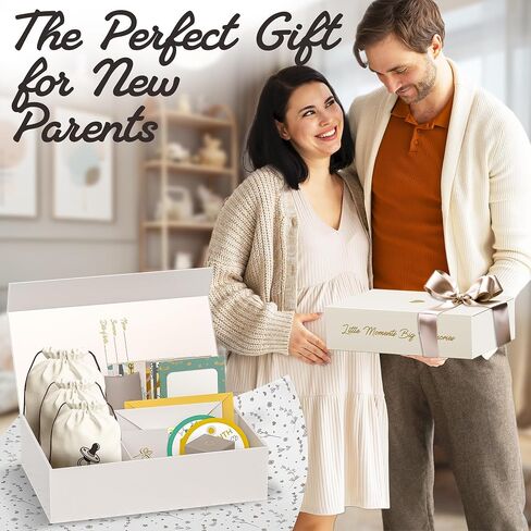 Ultimate Baby Keepsake Box for Girls, Boys - Beautiful Memory Box for Mom to Be - w/Hand and Footprint Kit, Milestone Stickers, Tooth Box & More - Perfect Mom and Dad Gifts for New Parents, Green in Saudi Arabia