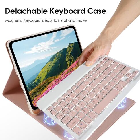 Keyboard Case for iPad Air 11 inch (M2) 2024 and iPad Air 4th/5th 10.9 inch & iPad Pro 11 inch (4th/3rd/2nd/1st), Built-in Pencil Holder, Tablet Cases with Bluetooth Keyboard and Mouse, Black in Saudi Arabia