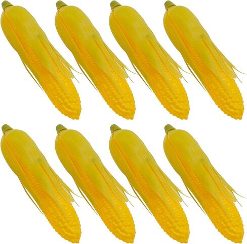 8 PCS Artificial Corn Lifelike Corn Plastic Corn Cob Fake Corn Realistic Corn Stalks Simulation Vegetable Decorations, Fake Vegetable Corn Imitation Maize Decoration for Photo Prop (White) in Saudi Arabia